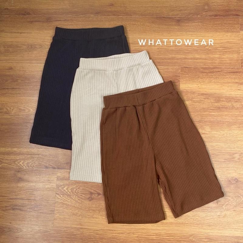 Quần biker short lưng cao thun gân dày giãn tốt cao cấp - by Whattowear