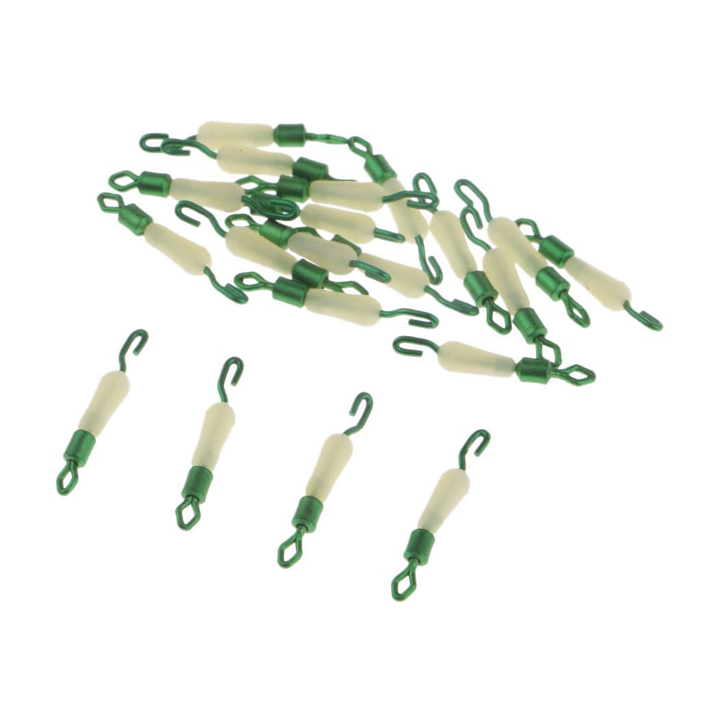 20pcs Fishing Hook and Line Connectors Swivels Fast Sub-line Clip Ring Fishing Accessories 14/15/17mm