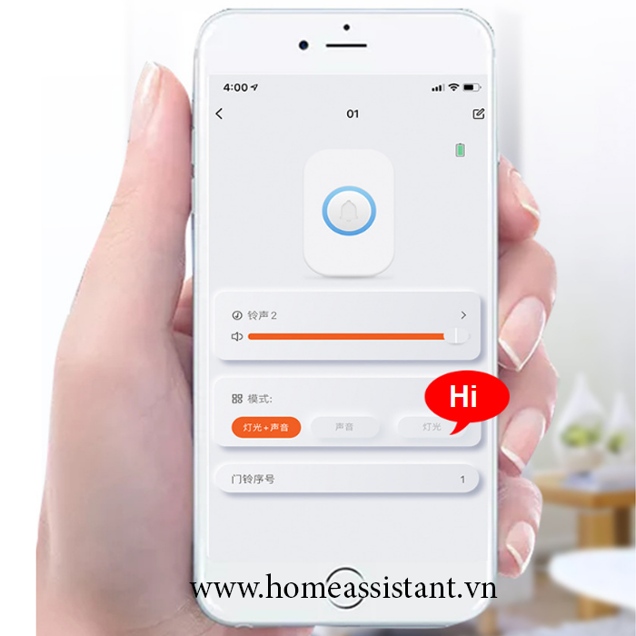 Chuông Cửa Không Dây Wifi Tuya Nút Bấm Không Dùng Pin WDR02