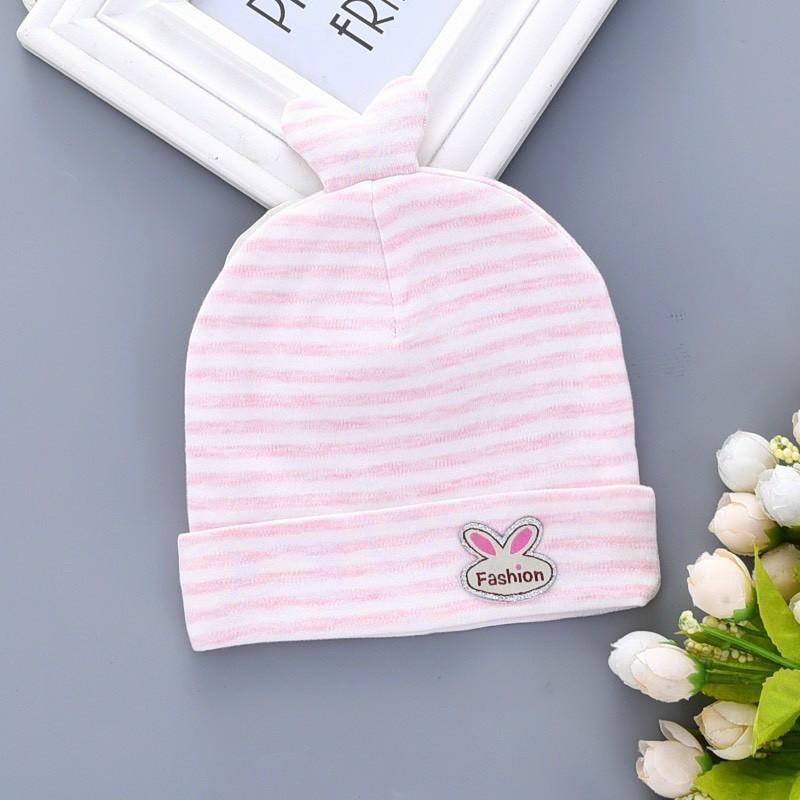 Mũ vải cotton kẻ ngang nhiều mẫu cho bé sơ sinh chất dày mịn