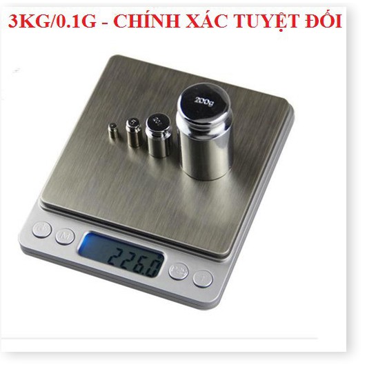 Cân Tiểu Ly Điện Tử Nhà Bếp Định Lượng 3000g - 0.1g  Cân Làm Bánh Có Độ Chính Xác Cao - Hàng Chính Hãng MINIIN