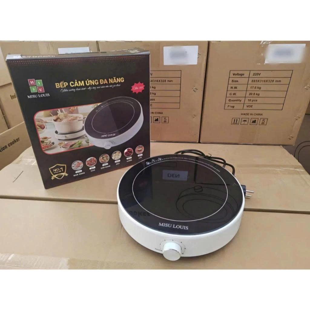 Bếp từ tròn cảm ứng đa năng MiSu, Bếp điện từ núm xoay điều chỉnh, công suất 2200W
