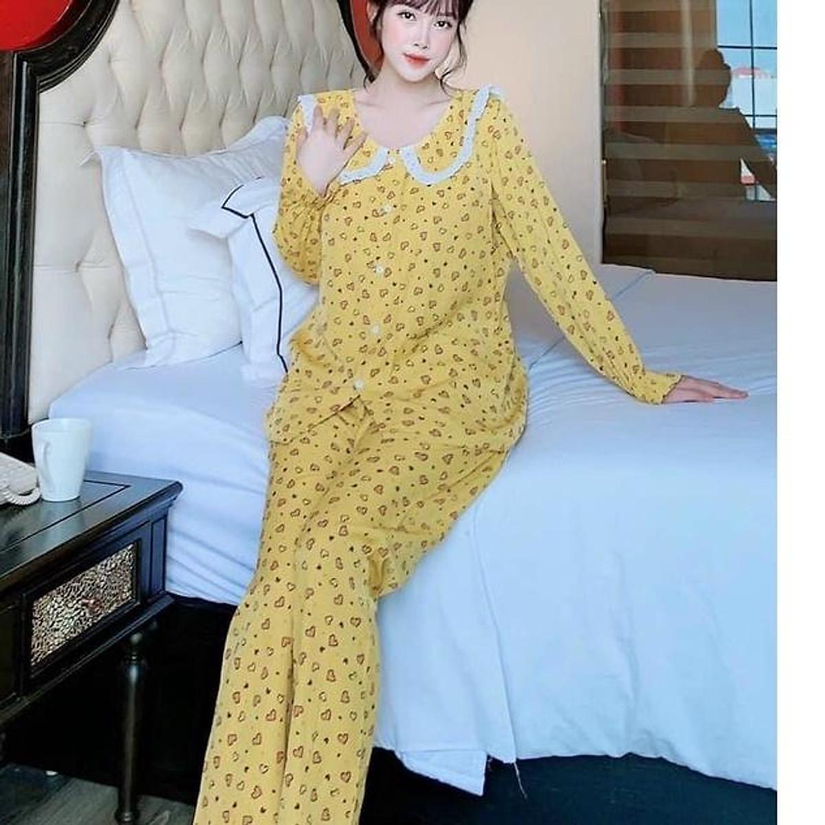 Bộ đồ bầu dài tay thu đông cổ bèo họa tiết tiểu thư siêu xinh