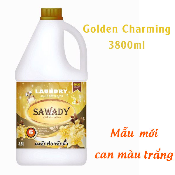 Nước giặt xả 6 in 1 Sawady Thái Lan 3,8L Hương Golden Charming