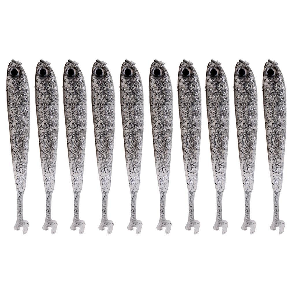 10 Pieces Jig Head Soft Silicone Lure Fishing Worm Bait Soft Lure Fly Fishing Bait Fishing Lures 70mm