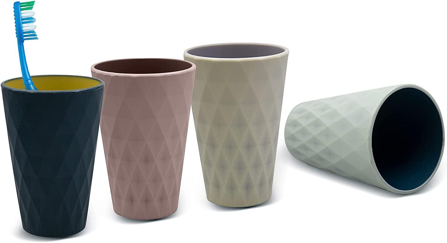 Cốc Đựng Bàn Chải Đánh Răng 4 Đôi Màu Cốc Nước Súc Miệng 450 Ml Cốc Bàn Chải Đánh Răng Thích Hợp Cho Phòng Tắm Nhà Giá Treo Bàn Chải Đánh Răng