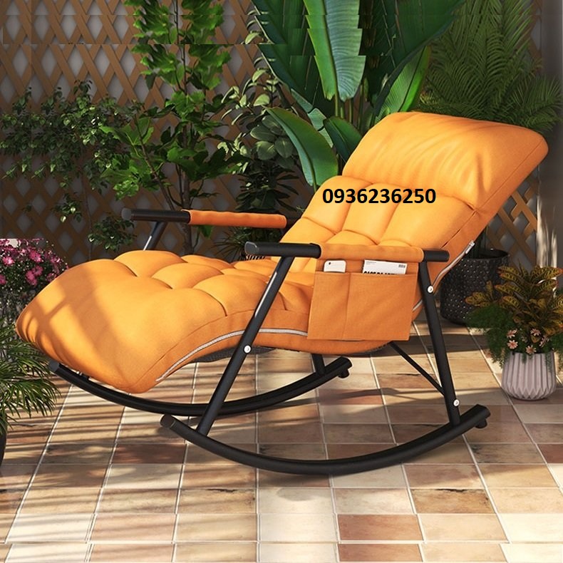 Ghế sofa bập bênh thư giãn, ghế ngồi đọc sách xem phim khung kim loại