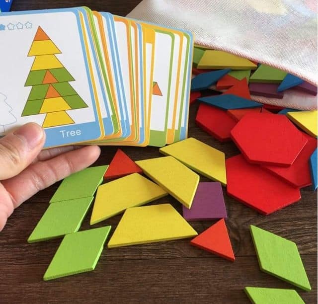 Giáo cụ Montessori Ghép hình tư duy Pattern block