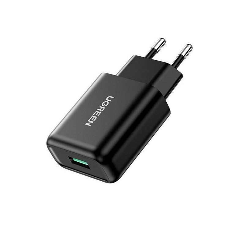 Củ sạc nhanh usb Quick Charge 3.0 18W QC3.0 Màu đen Ugreen 70273 CD122 Hàng chính hãng