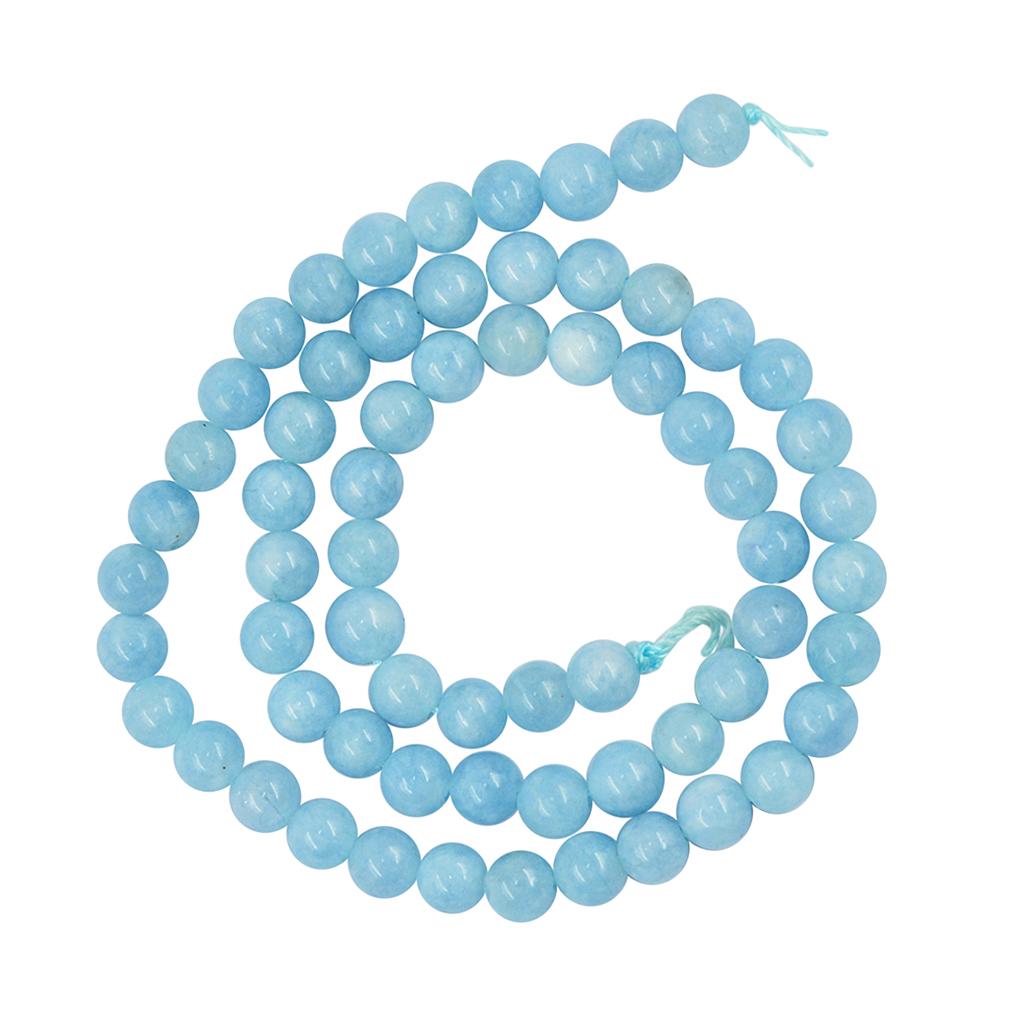 1 Strand of 15inch Natural Blue Jade Loose Gemstone Round Bead for Jewelry Making DIY Bracelets Necklaces Earring 6mm/8mm/10mm