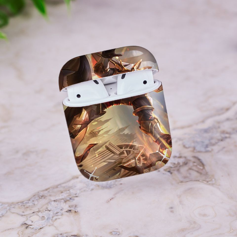 Miếng dán skin chống bẩn cho tai nghe AirPods in hình Liên Quân - Yorn - LQM024 (bản không dây 1 và 2