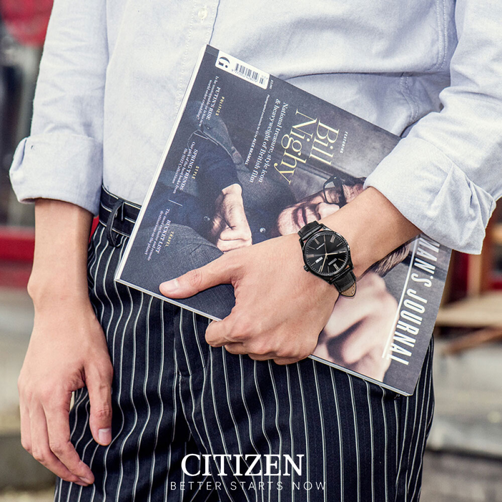 Đồng Hồ Nam Citizen Dây Da NH8365-19F - Mặt Đen