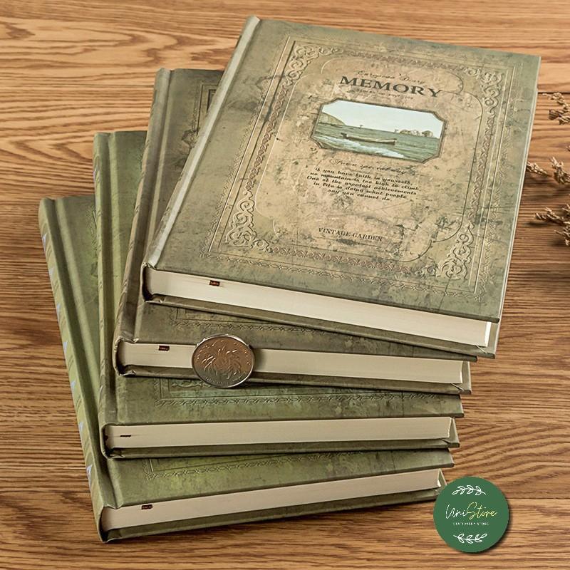 Sổ tay ghi chép kẻ ngang vintage - sổ nhật kí kẻ ngang bìa cứng phong cách cổ điển memory
