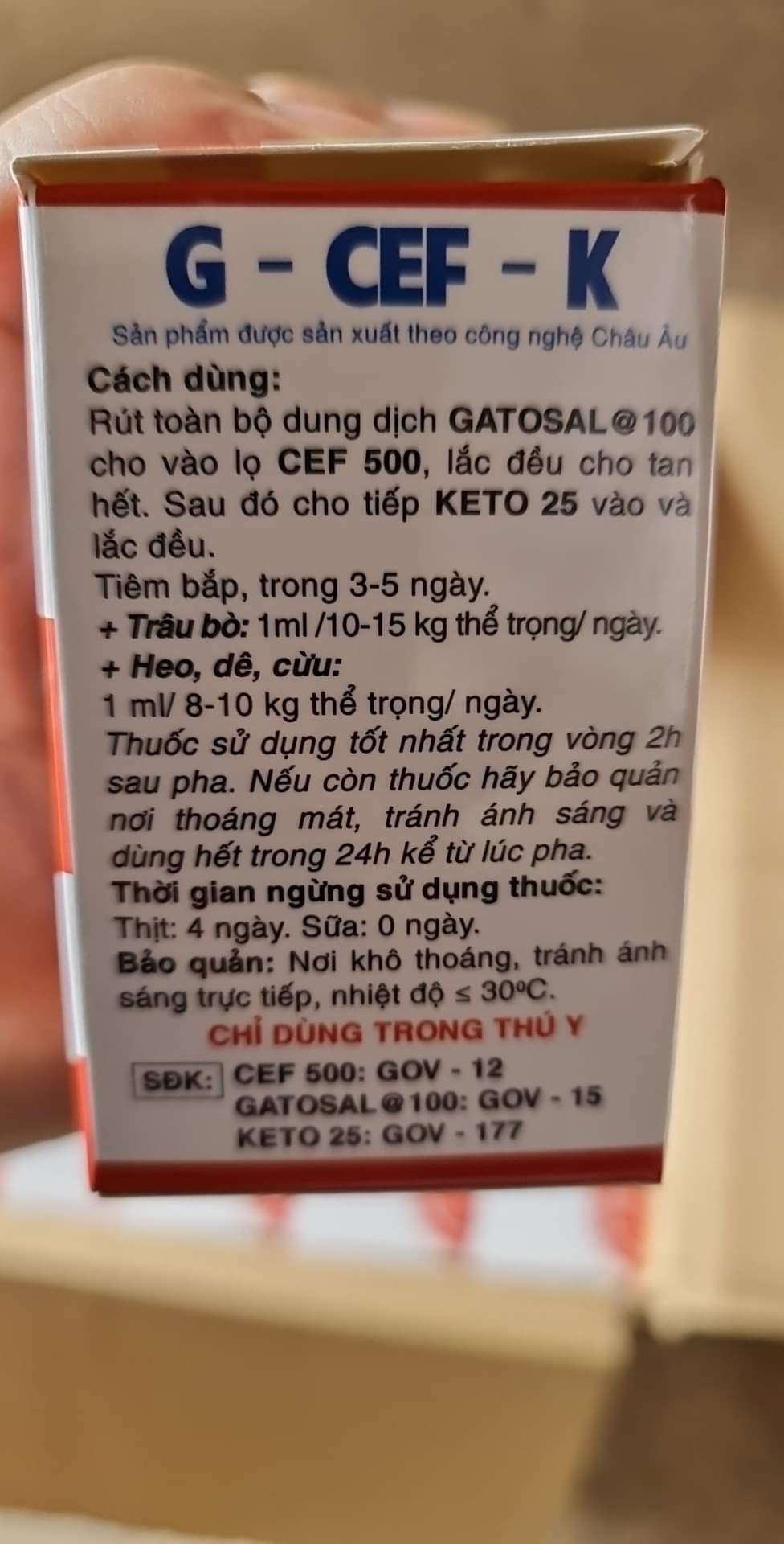 1 cặp Cef đăc tri viêm da nổi cục, lở mồm long móng cho gia súc
