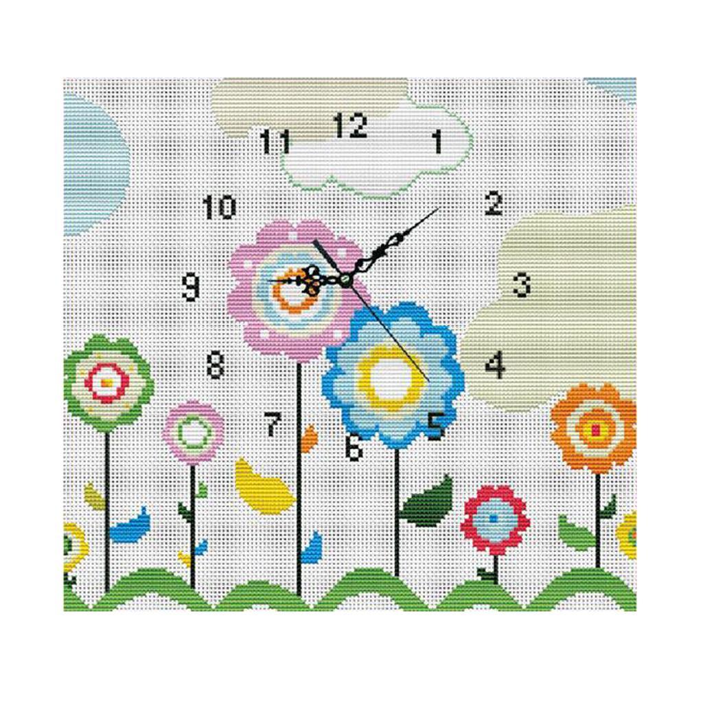 Clock Stamped Cross Stitch Kits Patterns Embroidery Kit - Flower, 11 Counted 40x38cm