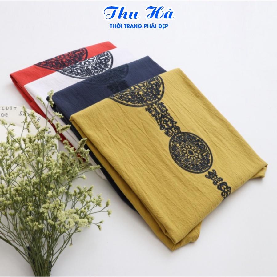 Áo sát nách nữ cổ tròn Thu Hà chất liệu đũi mềm nhẹ thoáng mát, form vừa xinh AKH.53