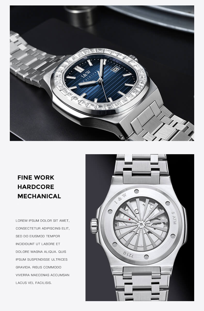 Đồng hồ nam chính hãng IW CARNIVAL IW721G-1 Kính sapphire ,chống xước ,Chống nước 50m ,Bảo hành 24 tháng,Máy cơ ,dây kim loại thép không gỉ 316L, mặt xanh thiết kế đơn giản dễ đeo