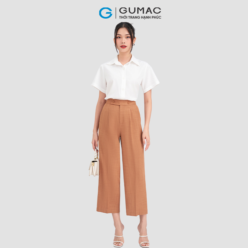 Áo sơ mi trắng tay ngắn cơ bản GUMAC AD03043