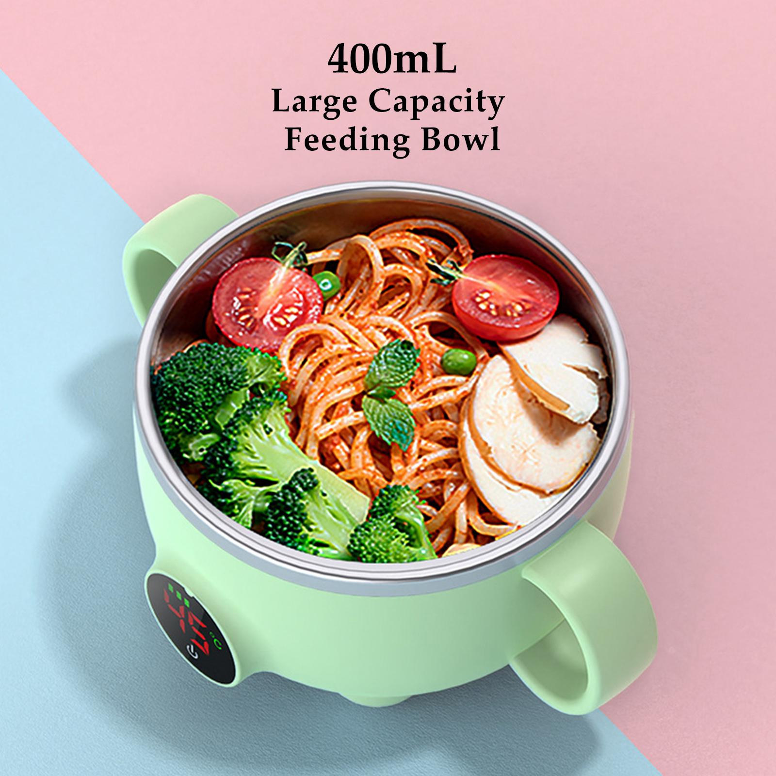 Kids Heating Feeding Bowl Thermal Insulated Baby Smart Electric Bowl Stainless Steel Tableware With Lid USB Rechargeable