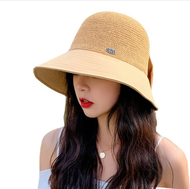 Mũ chống nắng chống uv vành vừa thời trang, nón nữ gắn nơ thời trang mới