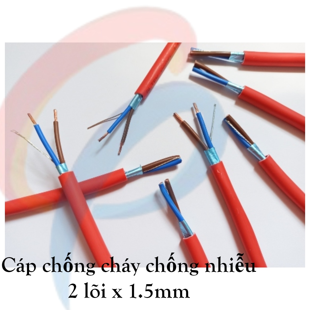 Cáp chống cháy 2 lõi x 1.5mm chống nhiễu phôi nhôm điện áp 1000 volt