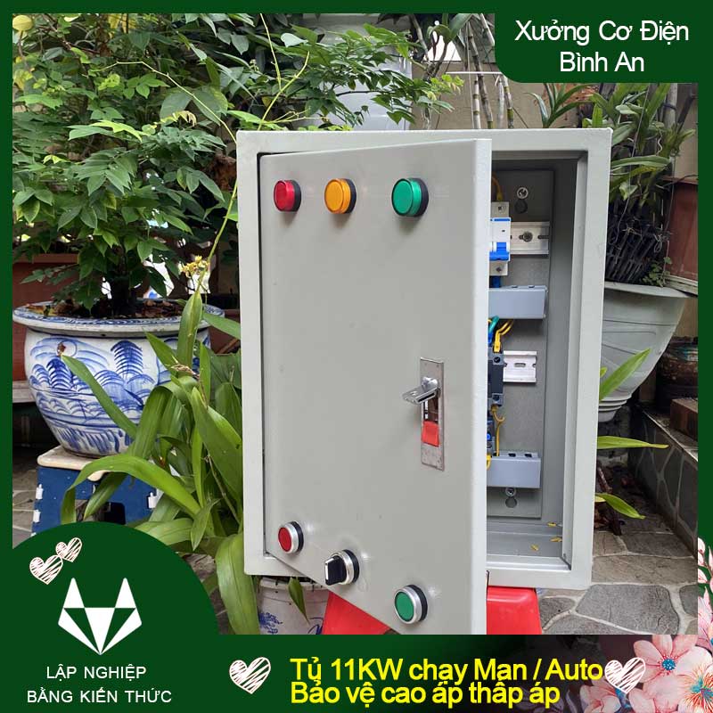 Tủ điều khiển bơm chữa cháy tự động công suất 11KW chống mất pha, ngắn mạch, quá dòng quá tải XJ3D