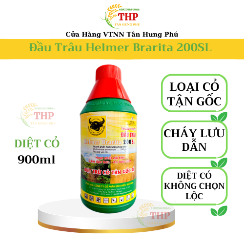 Đầu Trâu Helmer Brarita 200SL Diệt Cỏ Không Chọn Lọc | Chai 900ml