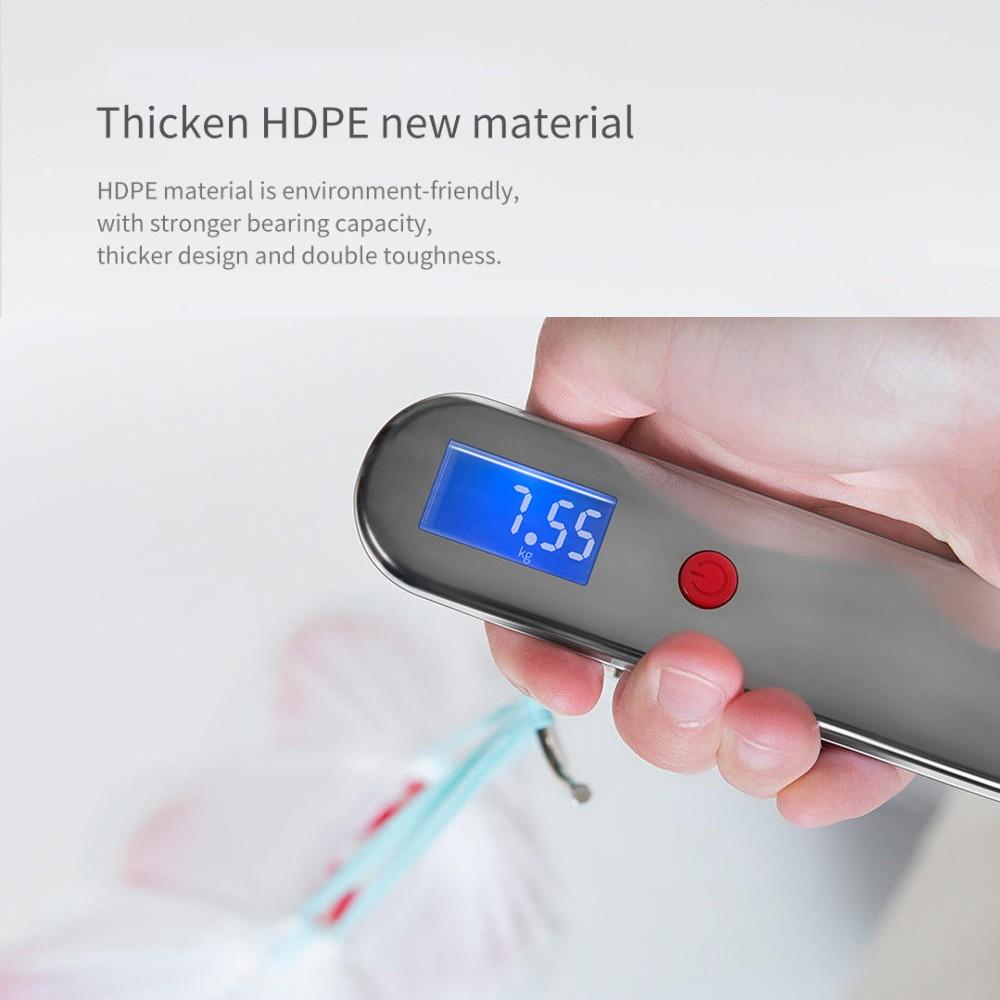 Set 20 Túi/Cuộn Đựng Rác Xiaomi Jiezhi Bằng Nhựa Dày Thiết Kế Có Dây Rút Sử Dụng Tiện Lợi Trong Nhà