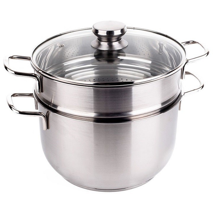 Bộ Nồi Luộc Gà Kèm Xửng Hấp Inox Size 30cm Dùng Mọi Bếp - Hàng Chính Hãng