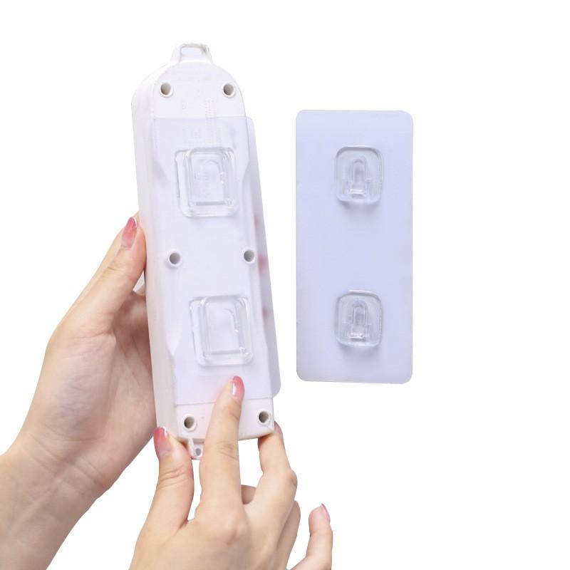 Miếng dán đỡ đồ gia dụng, ổ cắm điện, giá đỡ treo tường, móc chữ U treo cục wifi, không cần khoan đục