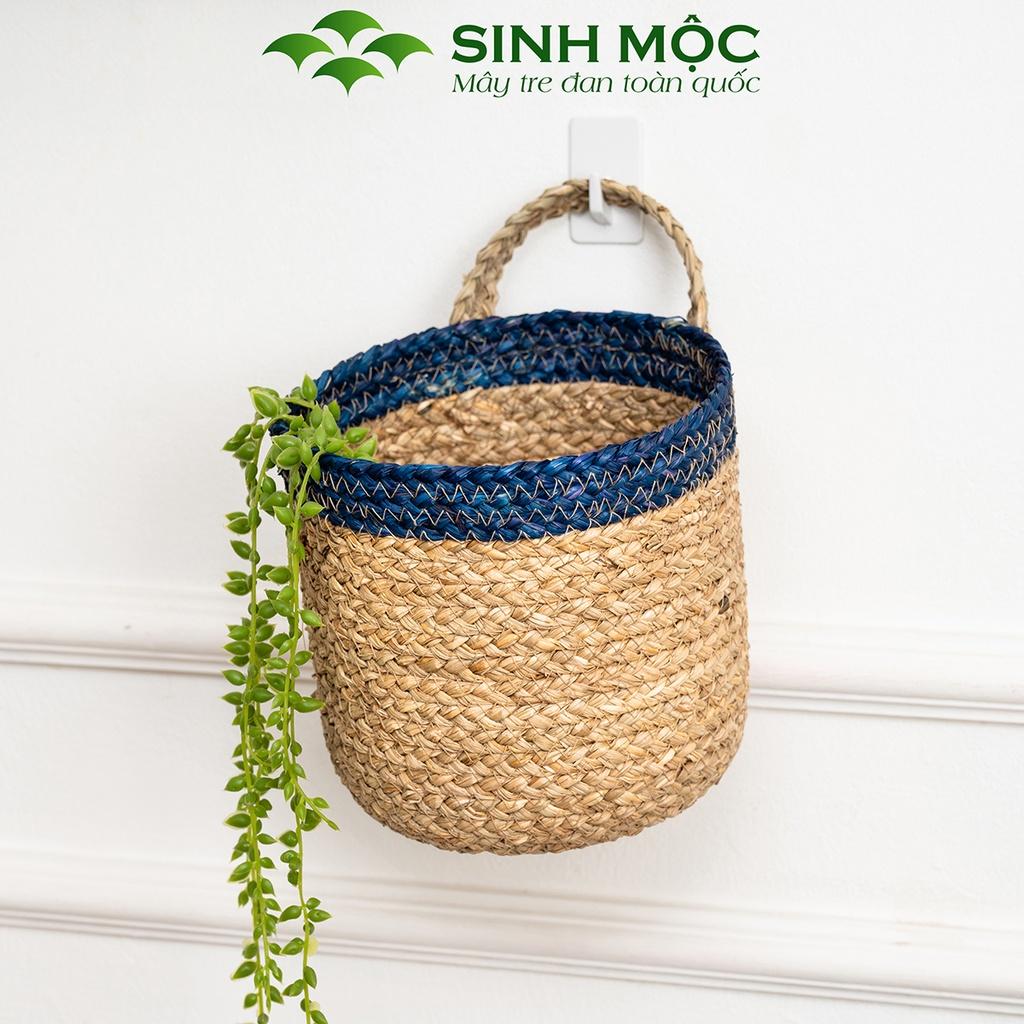 Giỏ cói, giỏ mây tre đan, giỏ cói trồng cây, Decor đựng đồ Sinh Mộc - M1005