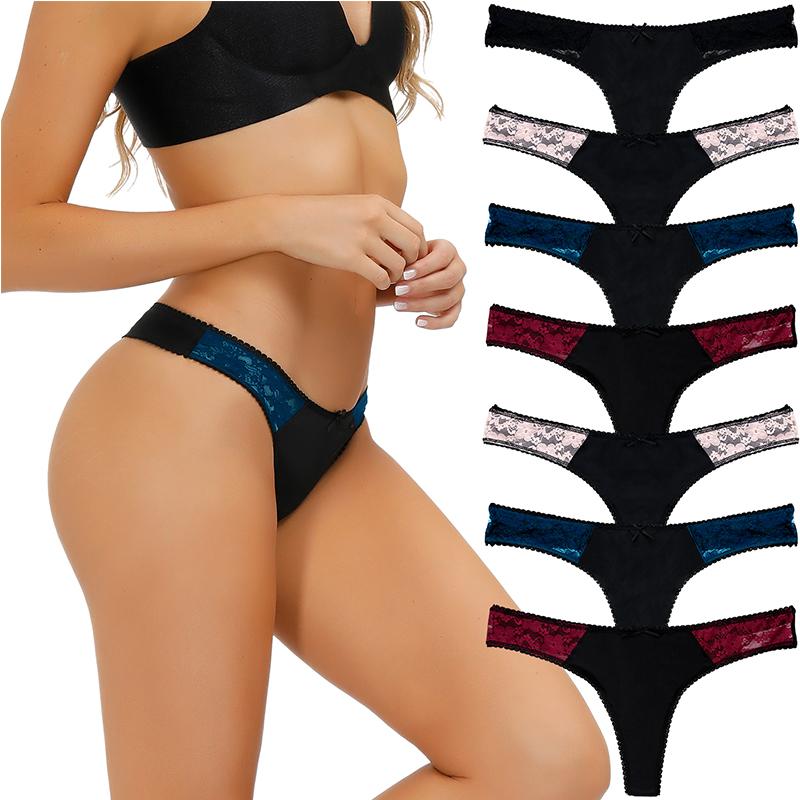 7 Cái/bộ Chữ G Quần Lót Nylon Quần Lót Nữ Gợi Cảm Quần Lót Quần Lót Nữ Màu Trơn Đùi Quần Lót Ren XXL