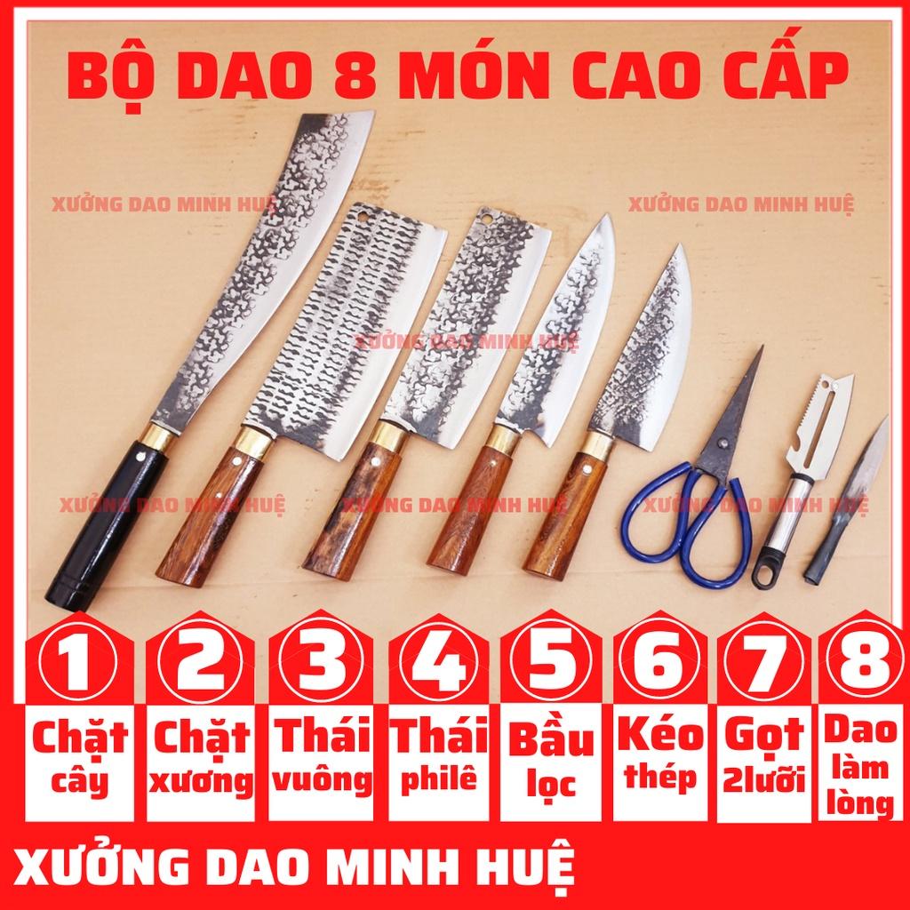 Dao Phúc Sen Bộ dao nhà bếp làm từ thép Nhíp xe cao cấp HÀNG RÈN THỦ CÔNG