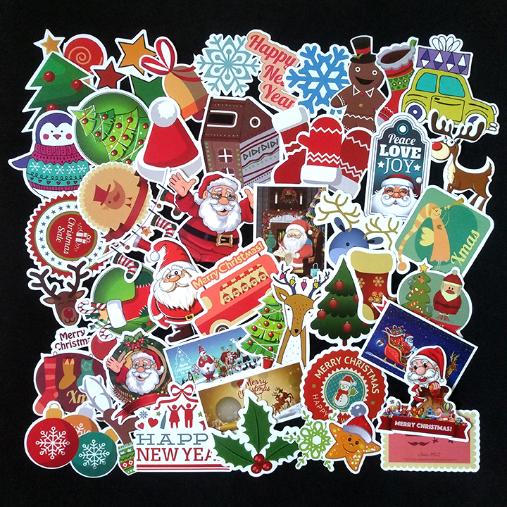 Bộ Sticker dán cao cấp chủ đề NOEL GIÁNG SINH - Dùng dán Xe, dán mũ bảo hiểm, dán Laptop