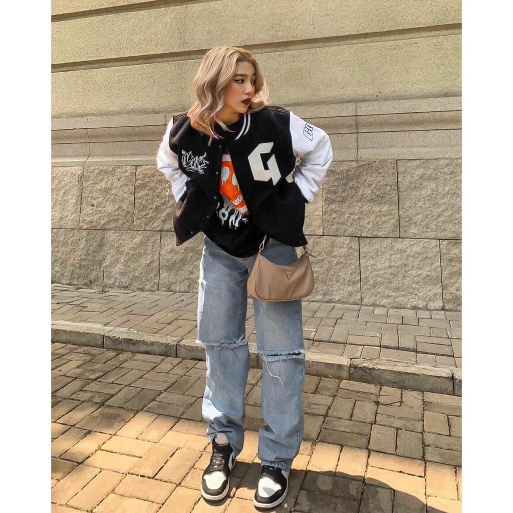 Áo khoác bomber dù unisex form rộng 2 lớp GO nam nữ LANA FASHION