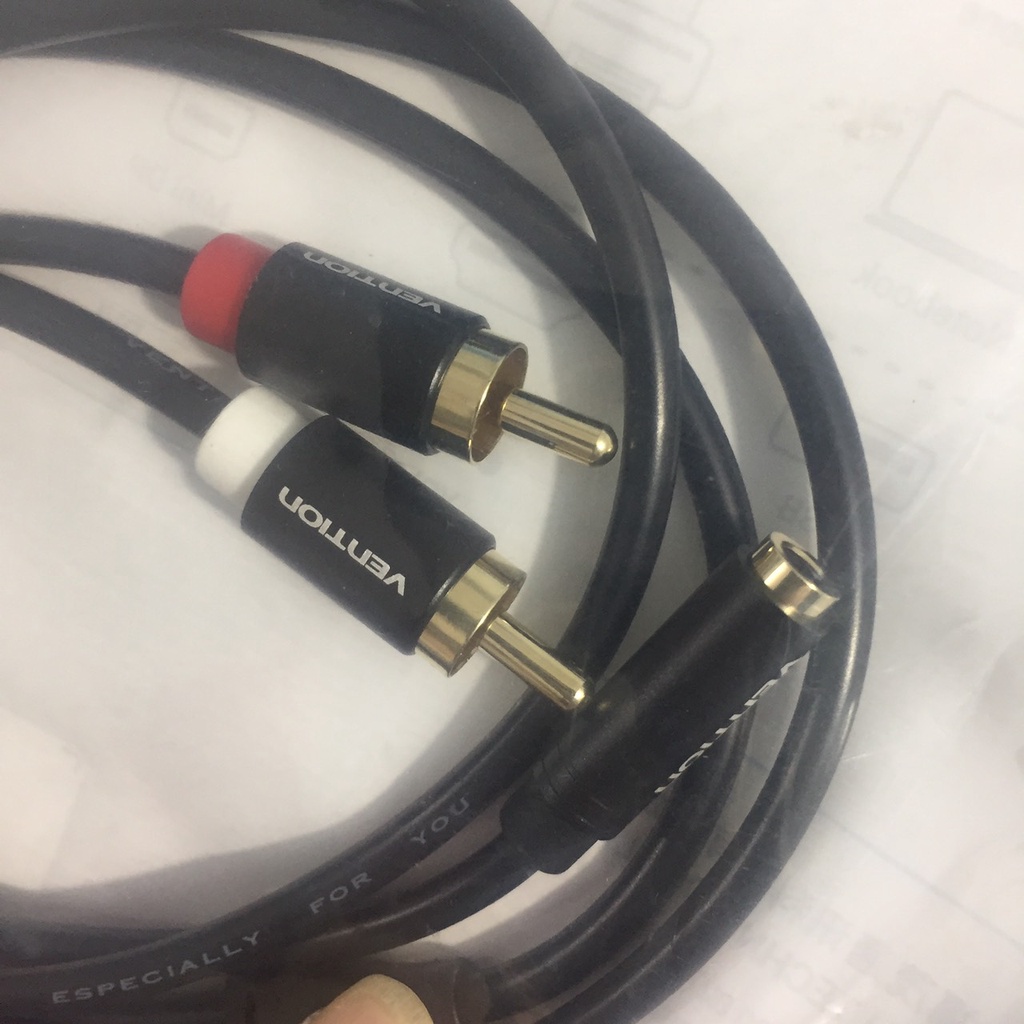 [ 3.5 female ra 2*RCA male ]  Cáp chuyển 3.5mm female ra 2 đầu RCA male Vention VAB-R01 - Hàng chính hãng