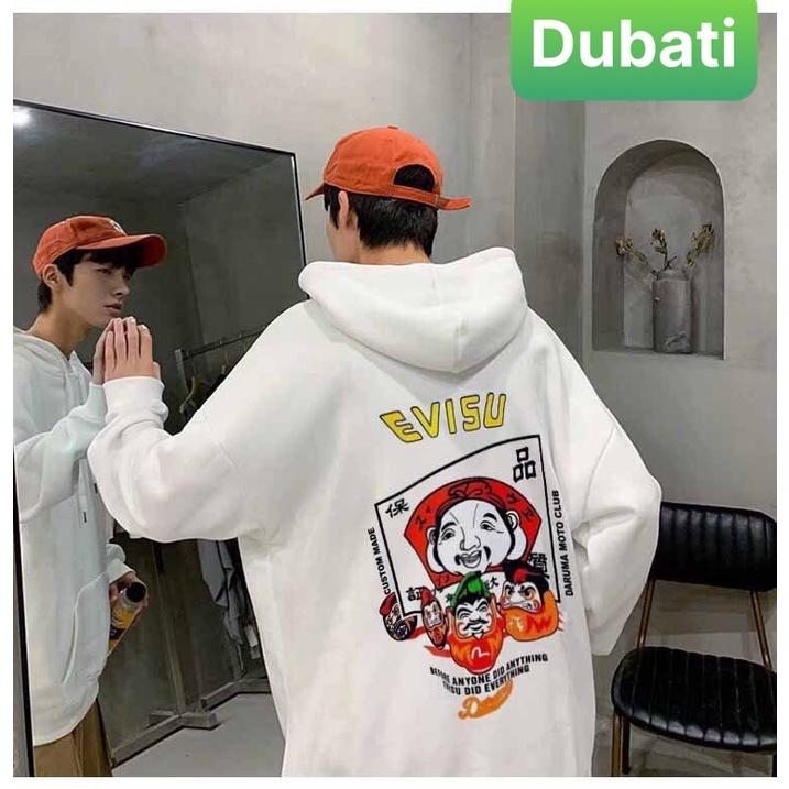 ÁO HOODIE NAM NỮ, ÁO KHOÁC NỈ EVISU FROM RỘNG DÀI TAY CHỐNG NẮNG CHẤT VẢI XỊN SÒ - DUBATI FASHON