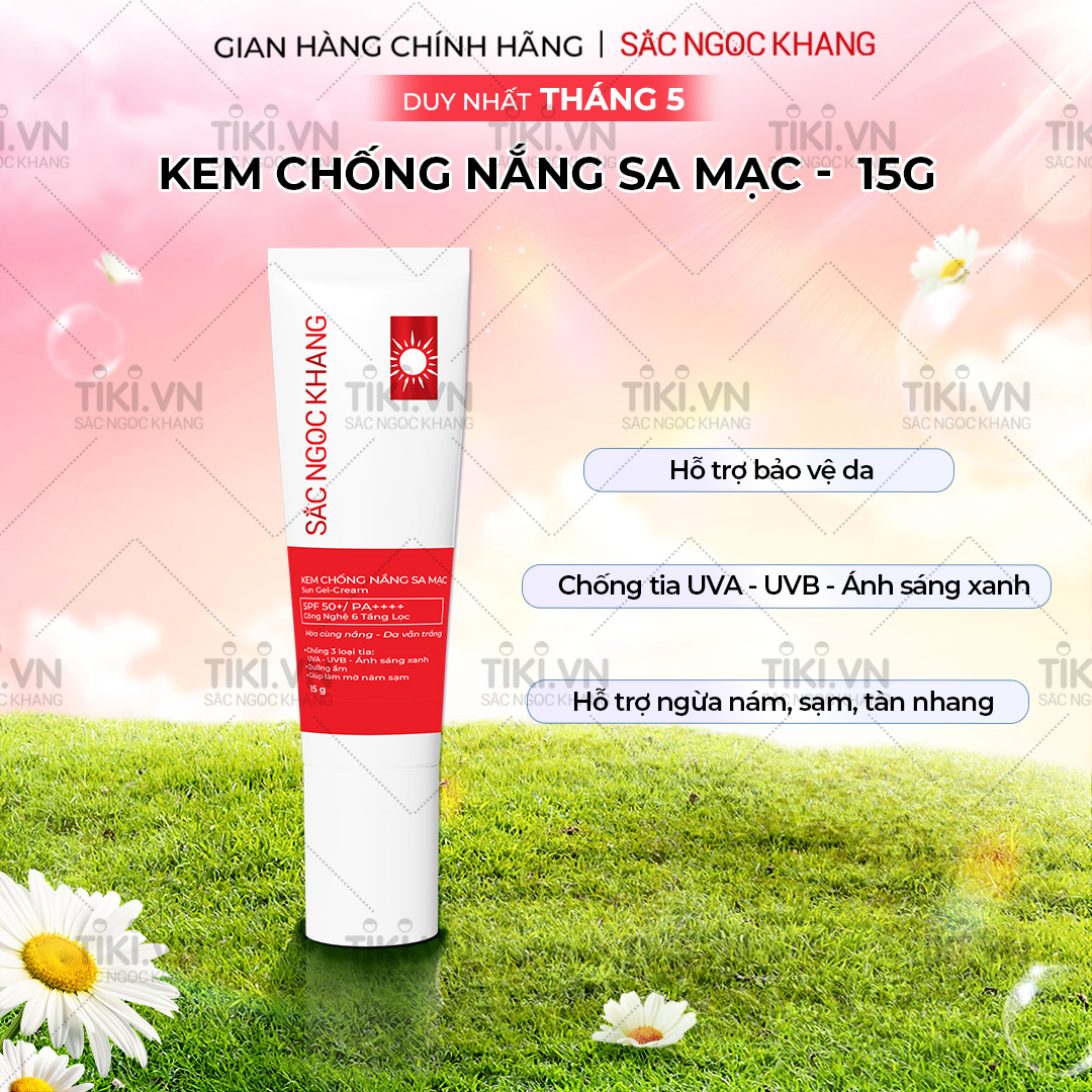 [Mới] Kem Chống Nắng Sa Mạc Quang Phổ Rộng SPF50+/PA++++ [15G] - Hỗ Trợ Bảo Vệ, Dưỡng Ẩm, Chống Lão Hóa Da, Hạn Chế Nám, Sạm, Tàn Nhang