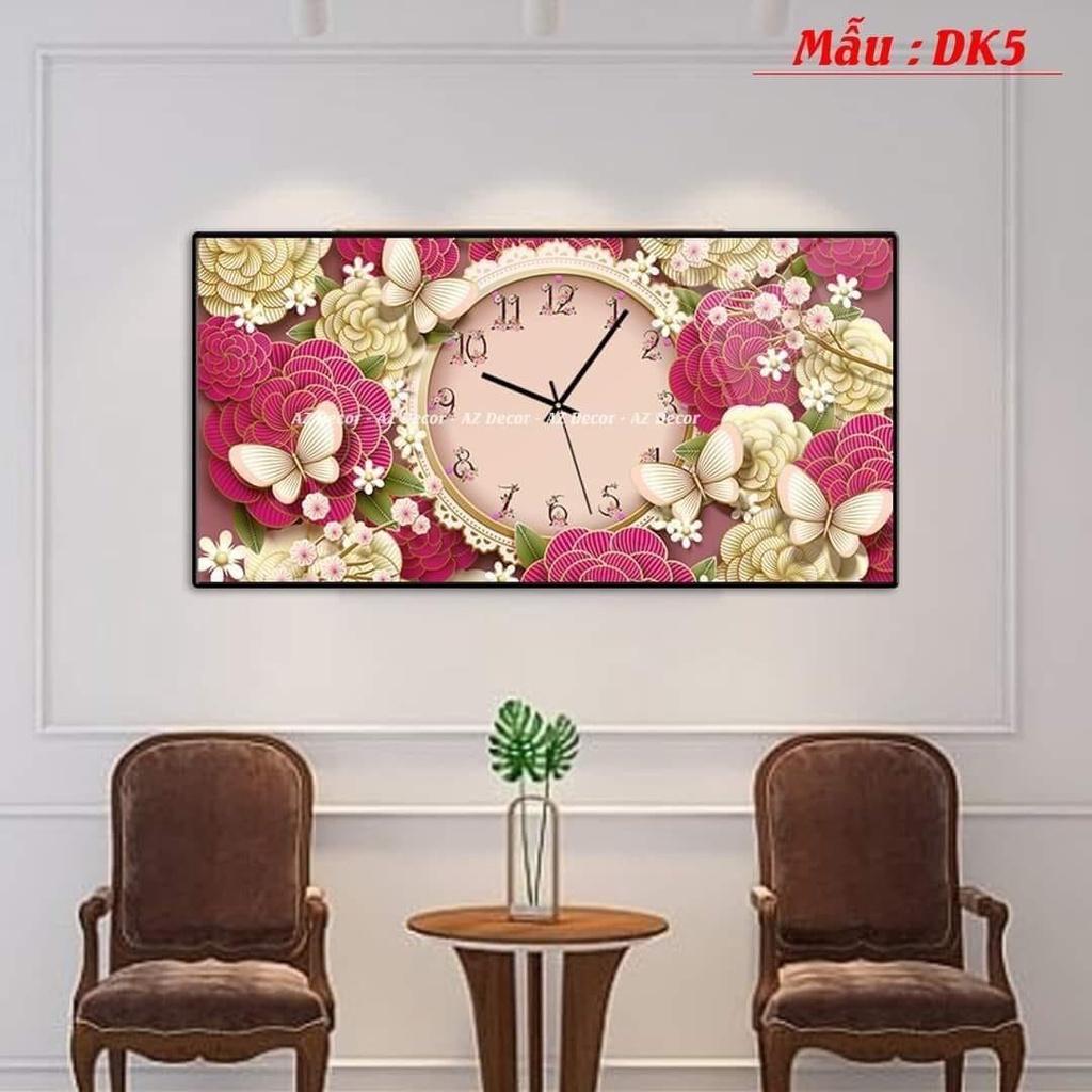 Tranh đồng hồ treo tường tráng gương 3d cao cấp giá xưởng