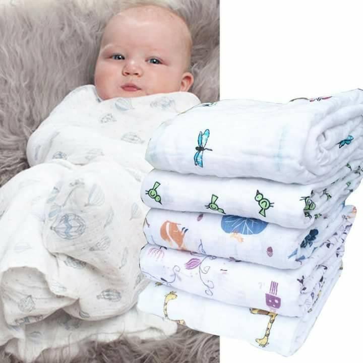 Hộp 2 khăn tắm khăn quấn sơ sinh cho bé