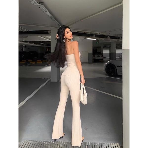 Set áo ống cúp ngực và quần thun len nổi kylie