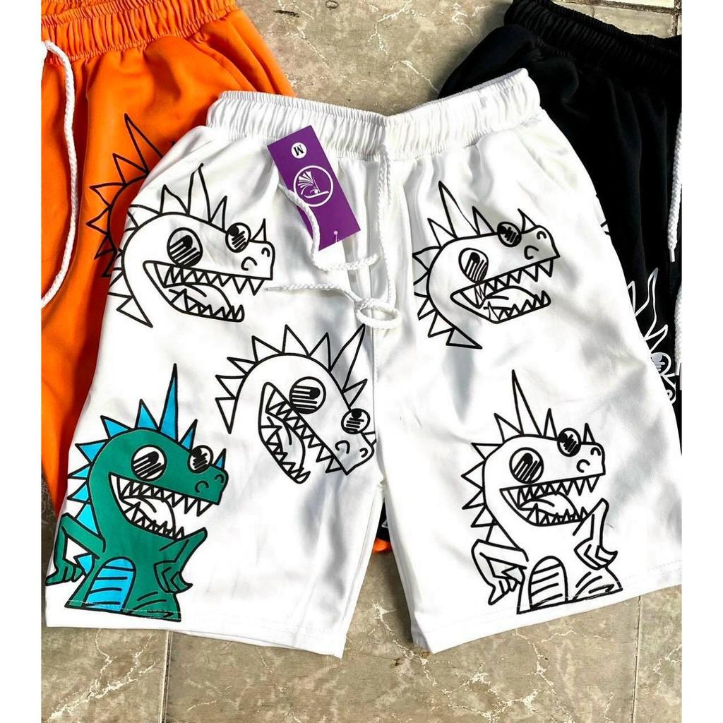 Quần Đùi Hoạt Hình Khủng Long - Quần Short Unisex , Nam Nữ Đều Mặc Được, Chất Thun Thể Thao Thoáng Mát, Đồ Mặc Nhà