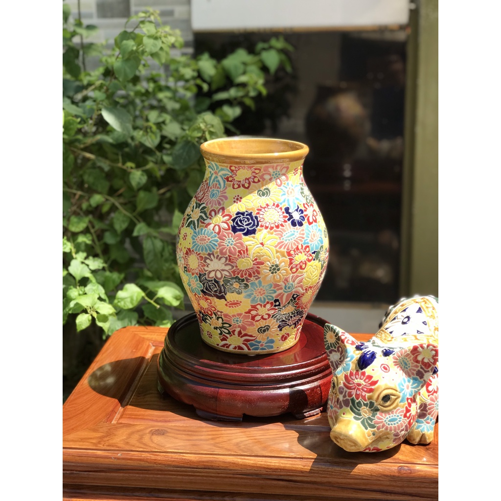 BÌNH BÁCH HOA 25CM GỐM SỨ NAM BỘ CẮM BÔNG TRANG TRÍ DECOR