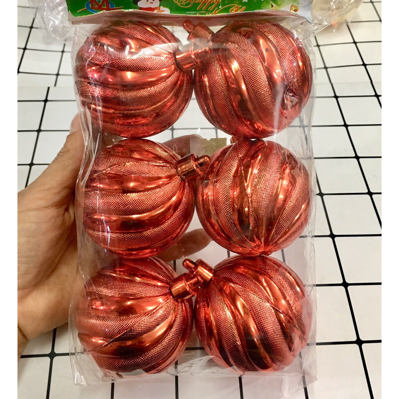 Combo 6 Quả cầu nhũ trang trí noel