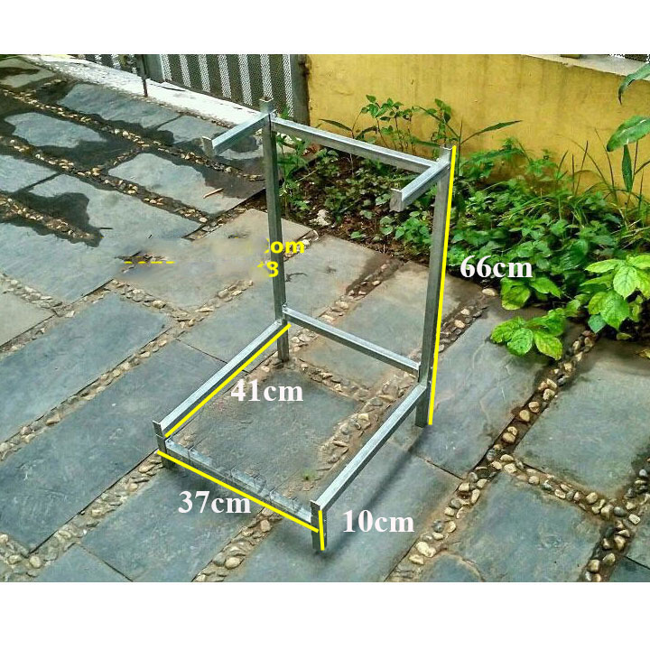 Kệ Trồng Rau 2 tầng chậu đại chậu bé - chưa gồm chậu