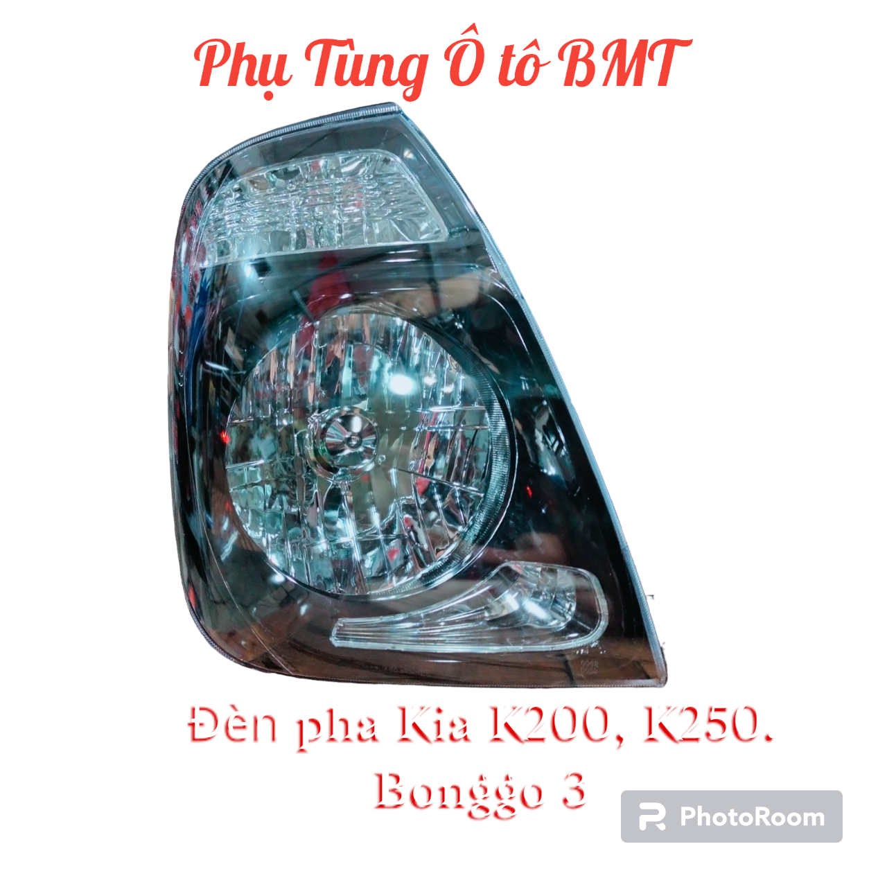 Đèn pha xe tải Kia K200, Kia K250, Kia Bonggo 3, mặt màu đen