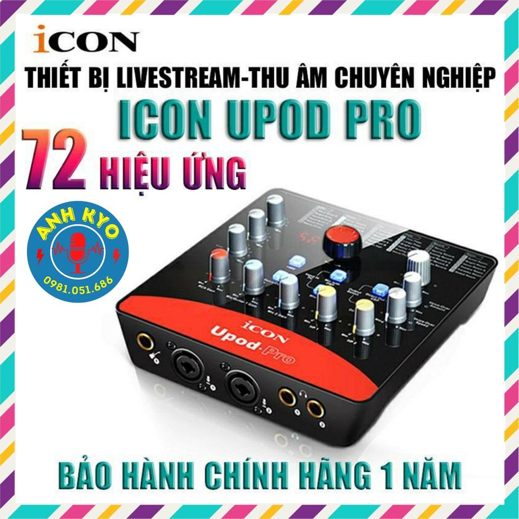 BỘ SOUND CARD ICON Upod Pro có 72 hiệu ứng và chất lượng 16bit/48kHz hỗ trợ nguồn 5-48v mic thu am anh kyo