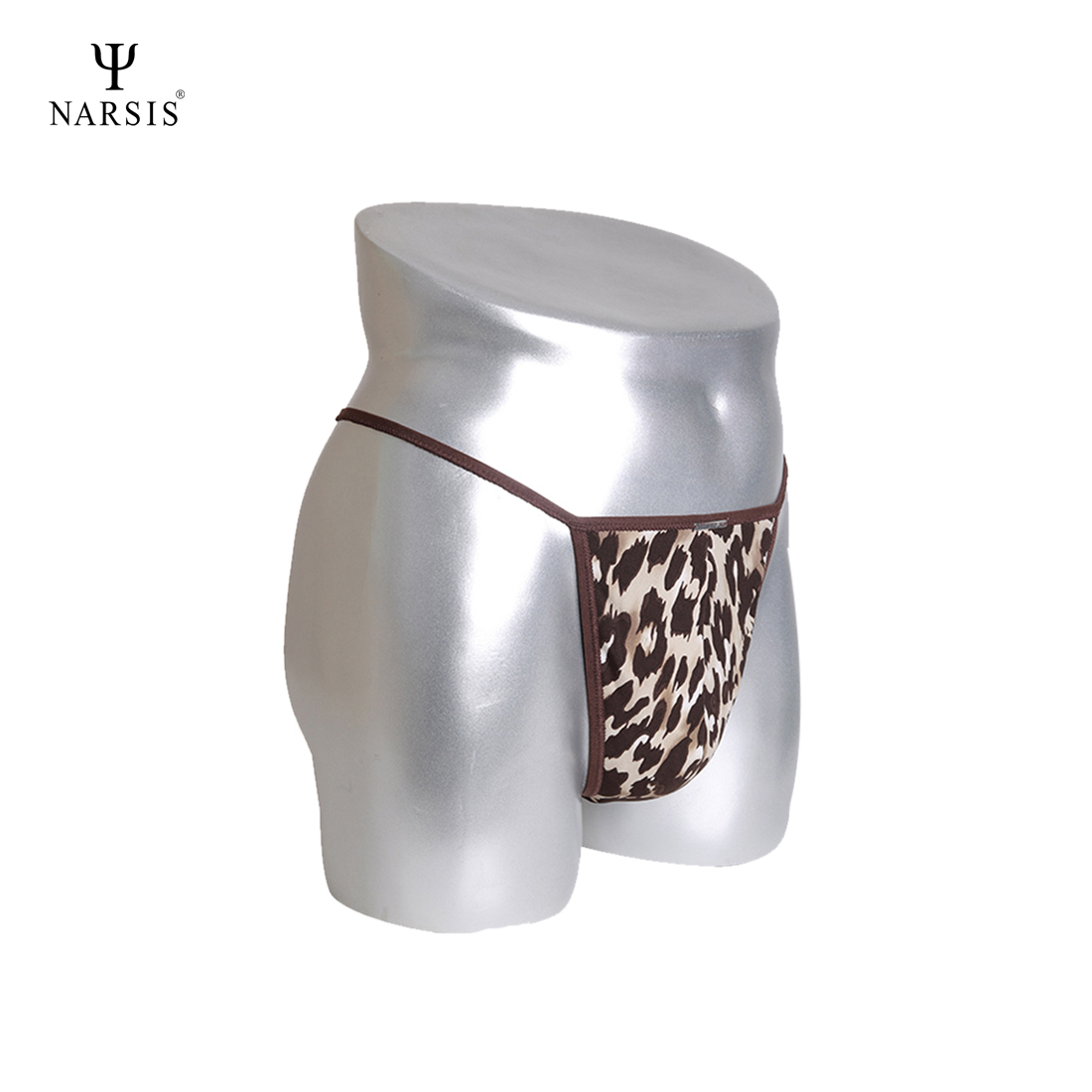 Quần lót nam Narsis NMB1080 quần sịp nam lọt khe màu nâu vằn báo chất Cotton êm mềm thoáng khí co giãn tốt thấm hút mồ hôi