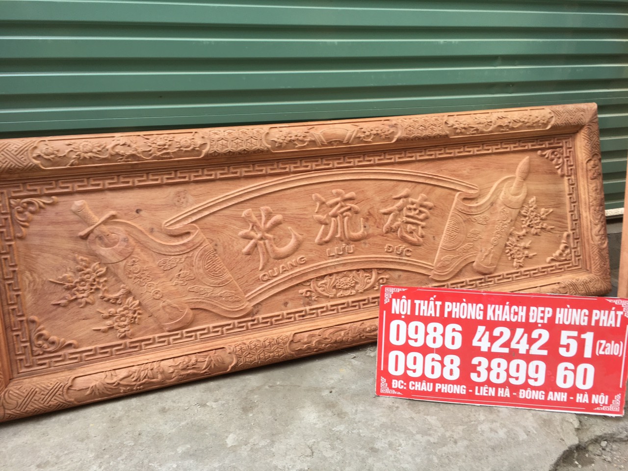 Hoành Phi Câu Đối Kiểu Chữ Nhật Gỗ Gụ