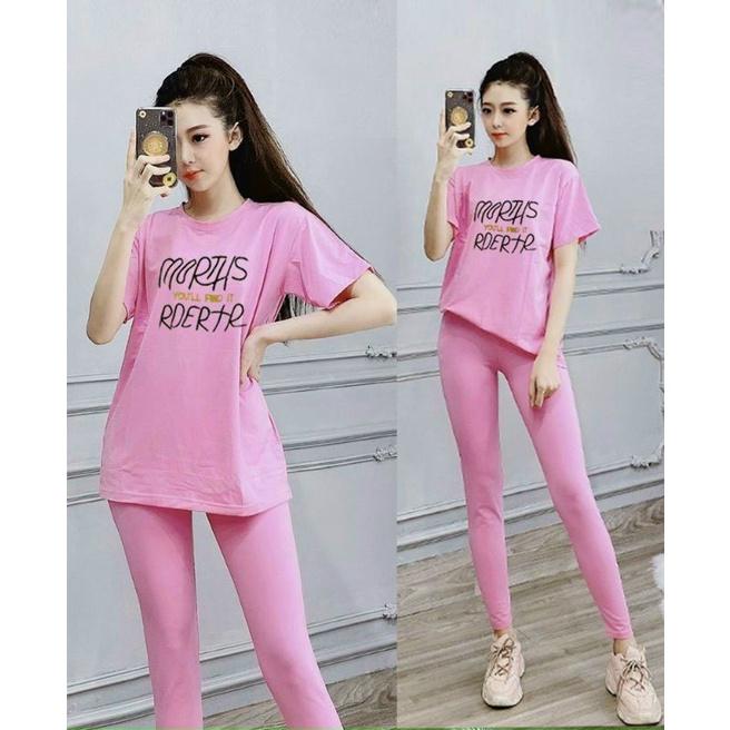 Bộ đồ thể thao form rộng thêu chữ